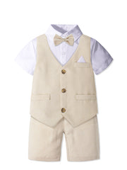 Summer Linen Vest & Shorts Suit: Breathable Toddler Dress Outfits